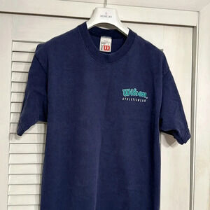 vintage wilson athletic wear blue tshirt short sleeve round neck size large